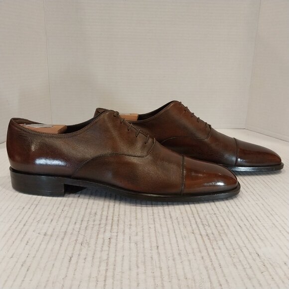 SALVATORE FERRAGAMO men's size 10 D brown Oxford. - Picture 5 of 10